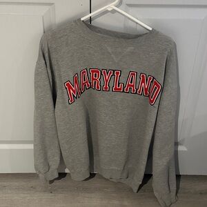 Maryland Champs Grey Sweatshirt with  black and Red Maryland name